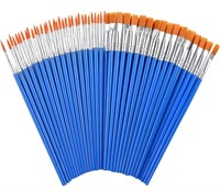 New 100 Pcs Paint Brushes Round Flat Small Brush