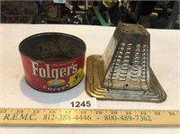 Folgers Coffee Tin & Grader