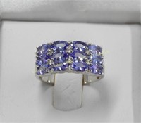 Sterling silver tanzanite (2.40cts) ring, Bague