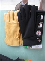 2 Pair gloves- Leather heat last- Large