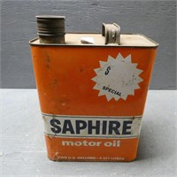Early Saphire Motor Oil Two Gallon Tin Can