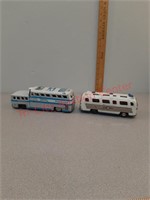 Lot of 2 vintage metal toy cars Greyhound bus and