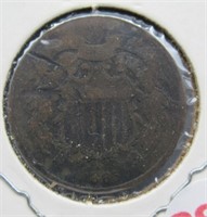 1865 Shield 2 cent piece.