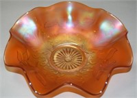 Northwood Signed Marigold Carnival Glass Bowl