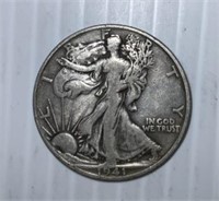 1941S Walking Liberty Silver Half Dollar