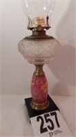 COLORFUL GLASS OIL LAMP 22 IN