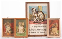 ASSORTED CAT ARTICLES, LOT OF FOUR, comprising