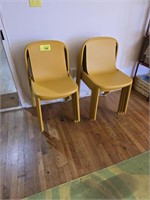 MUSTARD COLOR STACK CHAIRS H D PLASTIC