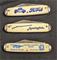 Group of 3 Vintage Advertising Pocket Knives