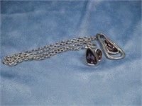 Artisan Uno De 50 Huge Amethyst Ring & Chain