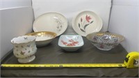 Vintage platter plate, serving bowls, some hand