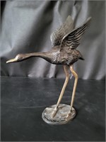 Brass Heron Figure