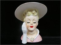 Napco C5047 Lady Head Vase Pink Outfit