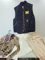Women's Carhart vest and show shirts