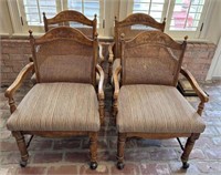 20th Century Country Caned Arm Chairs