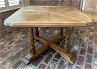 20th Century Rustic Country Oak Square Table