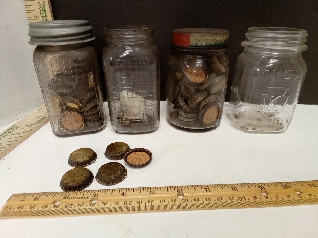 Canning Jars W/Lids & Cork Lined Bottle caps