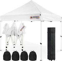 D1)CRINEX 10x10 Canopy Tent White, Pop Up Portable