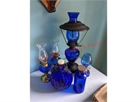 Blue Glassware & Lamps