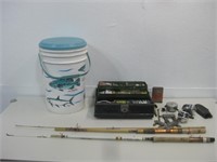 Assorted Fishing Gear & Items Tallest 73"