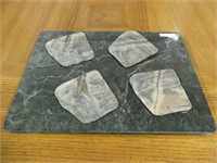 16" STONE CUTTING BOARD AND 4 COASTERS