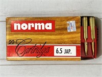 20rds 6.5 JAP ammunition: Norma, 139gr soft point