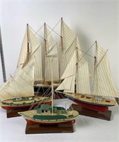 Lot of 4 Niedermerth Model Ships