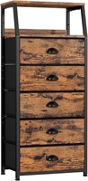 5-Drawer Dresser  Rustic Brown  Wood Top