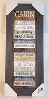 Cabin Rules Sign 28" x 12"