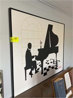 OIL ON CANVAS MAN PLAYING PIANO BY LEE REYNOLDS 50