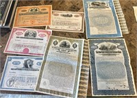 Lot of Cancelled Railroad Stock Certificates