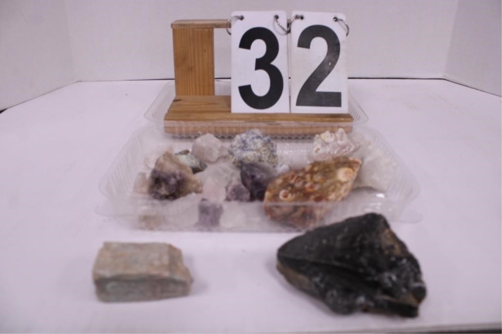 Box Of Assorted Rocks Includes Purple
