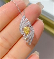 18Kt Gold Natural Yellow Diamond Pendant