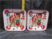 2 Porcelain Valentine Trays by Rosanna