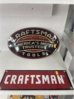 2 craftsman tools metal signs