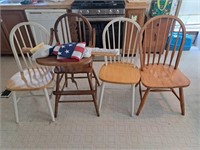 Wood Highchair, 3 Wood Kitchen Chairs