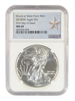 Certified 2018 Burnished American Silver Eagle