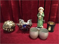 Carpet Ball, Figure & Candle Holders