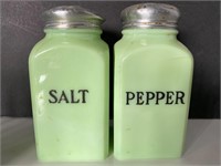 Vintage Jadite Glass salt and pepper shakers
