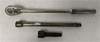 Snap-on Ratchet,1/2" Drive,2 extentions