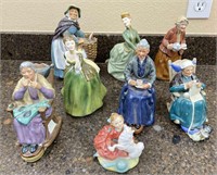 8pc Royal Doulton Collectible Ceramic Figurines