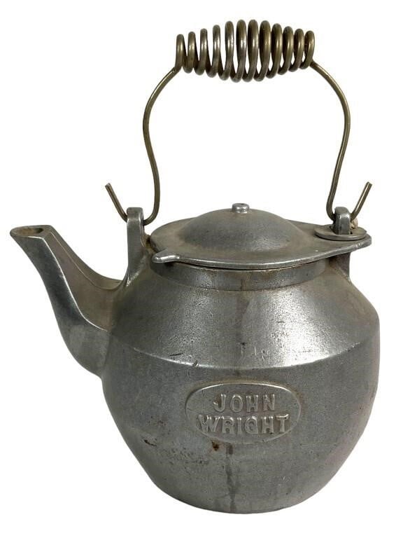 Vintage John Wright Cast Iron Tea Pot / Kettle