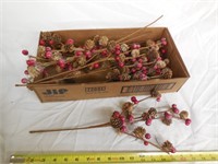 Box of Pine Cone & Berry Twigs