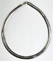 16" Thick Italian Sterling Omega Chain 47 Grams