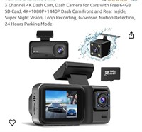 3 Channel 4K Dash Cam