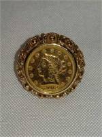 2 1/2 Dollar Libery Head Gold Coin Ring Stunning