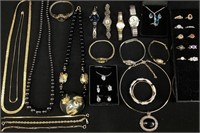 ASSORTED COSTUME JEWELRY, GOLD FILLED RINGS,