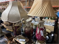 Decorated lamps, vase.