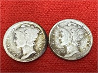1919 & 1923 Mercury Silver Dimes