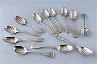 Two Sets of Victorian Sterling Silver Teaspoons,